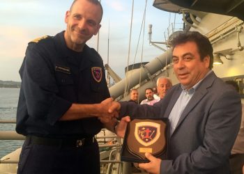 Ο Δήμαρχος Πύργου στη Φρεγάτα “ΣΠΕΤΣΑΙ” του Πολεμικού Ναυτικού