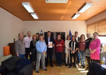 ΔΗΜΟΣ ΑΝΔΡΑΒΙΔΑΣ – ΚΥΛΛΗΝΗΣ: Επίσκεψη στον Δήμαρχο από τους καθηγητές του προγράμματος  Erasmus+