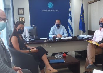 Συνάντηση του Περιφερειάρχη, Νεκτάριου Φαρμάκη με την Υφυπουργό Εργασίας, Δόμνα Μιχαηλίδου