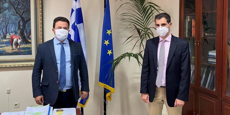 Συνάντηση Αντιπεριφερειάρχη Π.Ε Ηλείας Β.Γιαννόπουλου με Γ.Γ Υπουργείου Αγροτικής Ανάπτυξης Γ. Στρατάκο