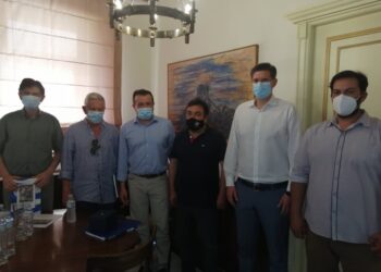 ΔΗΜΟΣ ΠΥΡΓΟΥ  Επίσκεψη του βουλευτή ΣΥΡΙΖΑ Νίκου Παππά στον δήμαρχο Πύργου Παναγιώτη Αντωνακόπουλου για το σιδηροδρομικό δίκτυο του νομού