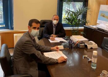Συνάντηση Αντιπεριφερειάρχη Π.Ε Ηλείας Β. Γιαννόπουλου με Υφυπουργό Υποδομών Γιώργο Καραγιάννη