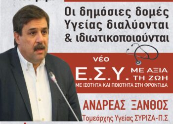 Στην Ηλεία ο τομεάρχης υγείας του ΣΥΡΙΖΑ Ανδρέας Ξανθός