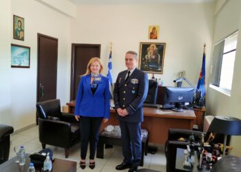 ΔΙΟΝΥΣΙΑ ΑΥΓΕΡΙΝΟΠΟΥΛΟΥ: Παρέστη στην τελετή παράδοσης – παραλαβής της Διοίκησης του ΚΕΑΤ Ανδραβίδας