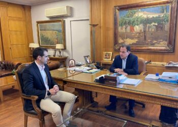 Συνάντηση Αντιπεριφερειάρχη Π.Ε Ηλείας Β. Γιαννόπουλου, με Υπουργό Αγροτικής Ανάπτυξης και Τροφίμων Γ. Γεωργαντά