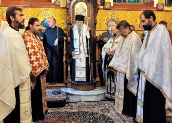 Ο πρώην Μητροπολίτης Ηλείας κ.κ. Γερμανός στον πανηγυρίζοντα Ιερό Ναό Αγ. Δημητρίου, του Δ.Δ. Αγ. Ιωάννου Πύργου