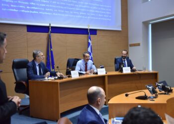 Χαιρετισμός Περιφερειάρχη Δυτικής Ελλάδας Νεκτάριου Φαρμάκη στην εκδήλωση με τον Π/Θ Κυριάκο Μητσοτάκη στην έδρα της ΠΔΕ