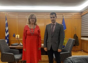 Συνάντηση Αντιπεριφερειάρχη Π.Ε. Ηλείας Β. Γιαννόπουλου με την Πρόξενο της Κένυας στην Ελλάδα, Β. Πανταζοπούλου