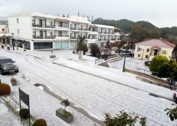 Πρωτοφανής χαλαζόπτωση στον Δήμο Αρχαίας Ολυμπίας