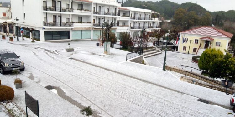 Πρωτοφανής χαλαζόπτωση στον Δήμο Αρχαίας Ολυμπίας