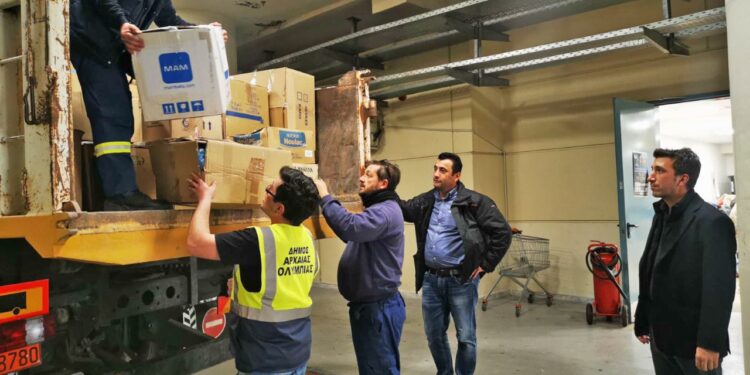 Παραδόθηκε η ανθρωπιστική βοήθεια του Δήμου Αρχαίας Ολυμπίας για τους σεισμόπληκτους