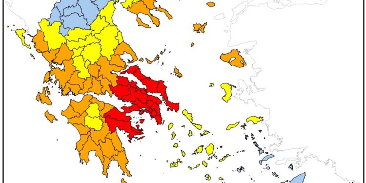 Πολύ υψηλός κίνδυνος πυρκαγιάς στην Περιφέρεια Δυτικής Ελλάδας σήμερα Τρίτη 22 Αυγούστου 2023