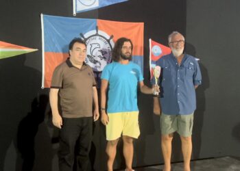 Ο Δήμαρχος Πύργου Παν. Αντωνακόπουλος  στην τελετή λήξης του «Ράλλυ Ιονίου» Ιστιοπλοΐας