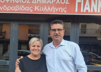 Η Διονυσία (Σούλα) Βραχνή στο πλευρό του Γιάννη Λέντζα