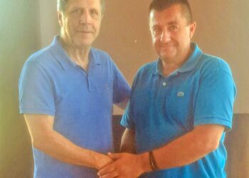 Και ο Πρόεδρος της Κοινότητας Πέρσαινας Νεκτάριος Καλογερόπουλος με τον Γ. Γεωργιόπουλο