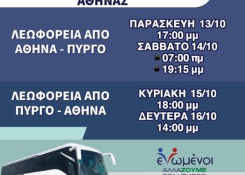 “ΕΝΩΜΕΝΟΙ ΑΛΛΑΖΟΥΜΕ ΤΟΝ ΠΥΡΓΟ”:  Μετακίνηση ετεροδημοτών με λεωφορεία!