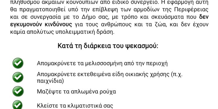 ΠΕΡΙΦΕΡΕΙΑΚΗ ΕΝΟΤΗΤΑ ΗΛΕΙΑΣ: Ψεκασμός στον Άγιο Γεώργιο