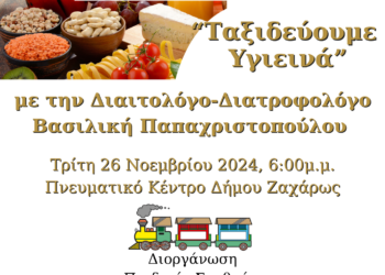 ΠΑΙΔΙΚΟΣ ΣΤΑΘΜΟΣ ΔΗΜΟΥ ΖΑΧΑΡΩΣ: Εδήλωση με θέμα: “Ταξιδεύουμε…υγιεινά”
