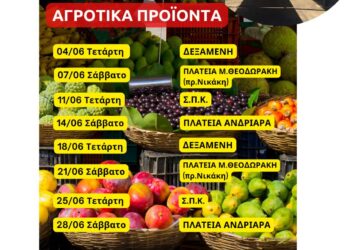 ΔΗΜΟΣ ΠΥΡΓΟΥ: Οι Λαϊκές Αγορές για τον μήνα Ιούνιο