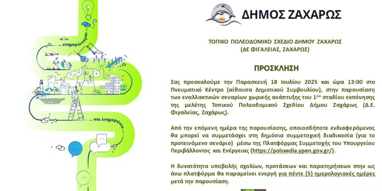 ΔΗΜΟΣ ΖΑΧΑΡΩΣ: Ενημέρωση για το Τοπικό Πολεοδομικό Σχέδιο