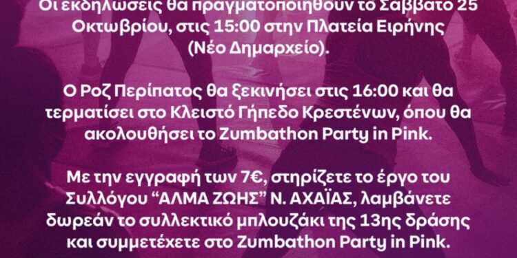 ΔΗΜΟΣ ΑΝΔΡΙΤΣΑΙΝΑΣ – ΚΡΕΣΤΕΝΩΝ: Ευαισθητοποίηση για τον καρκίνο του μαστού