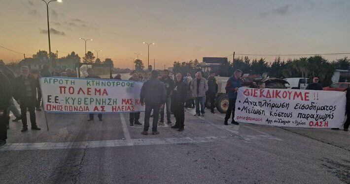 Στους δρόμους του αγώνα οι κτηνοτρόφοι της Ηλείας