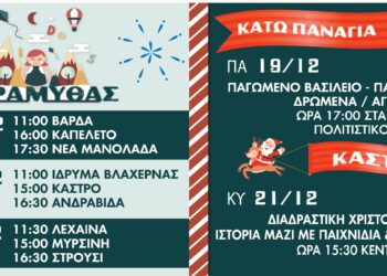 ΔΗΜΟΣ ΑΝΔΡΑΒΙΔΑΣ – ΚΥΛΛΗΝΗΣ: Ανακοινώθηκε το Χριστουγεννιάτικο πρόγραμμα!