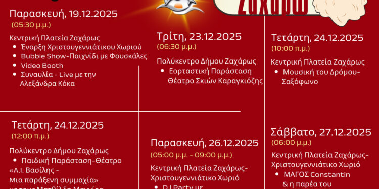 Χριστούγεννα στον Δήμο Ζαχάρως