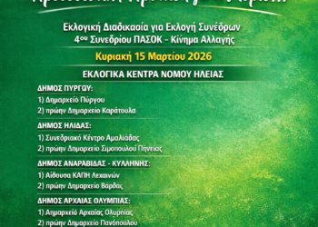 ΝΟΜΑΡΧΙΑΚΗ ΟΡΓΑΝΩΤΙΚΗ ΕΠΙΤΡΟΠΗ ΣΥΝΕΔΡΙΟΥ ΗΛΕΙΑΣ: Τα 11 Εκλογικά Κέντρα και οι Υποψήφιοι Σύνεδροι του ΠΑΣΟΚ στην Ηλεία, εν όψει της εκλογικής διαδικασία της ερχόμενης Κυριακής για το 4ο Συνέδριο του Κινήματος!